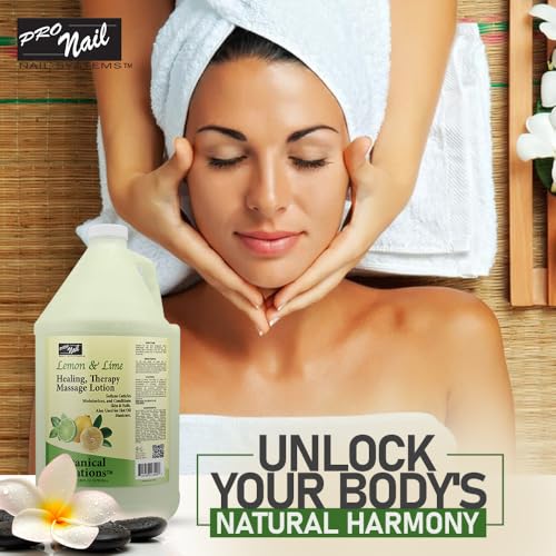 PRO NAIL - Healing Therapy Massage Lotion, Lemon Lime - Refreshing and Revitalizing - 128Oz