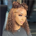 Curly Bob Wig Human Hair 13x4 HD Lace Front 4/27 Ombre
