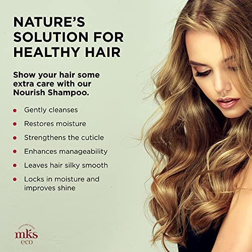 MKS eco Nourish Shampoo - Cleanses, Strengthens & Repairs - Ideal for Fine Hair, Safe for Color Treated Hair - Moroccan Argan Oil, Hemp Seed Oil - Vegan, Cruelty Free
