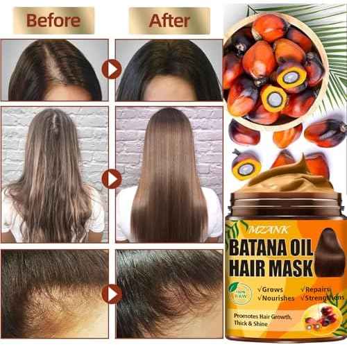 Batana Oil for Hair Growth & Keratin Hair Treatment Serum,Batana Hair Mask for Damaged Hair and Growth,40 Capsules Leave-in Hair Oil Anti Frizz Hair Conditioner Serum