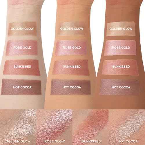 UCANBE Cream Bronzer for Face & Body, Natural Rose Gold Sun-Kissed Glow Blusher, Buildable Luminous for Long Lasting Rosy Flushed, Lightweight Illuminating Contouring Multi-Use Makeup Palette