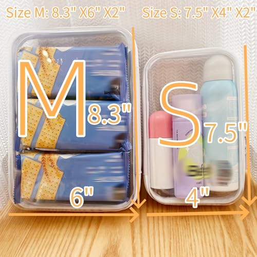 Clear Hard Shell Zipper Storage Cases Set (S+M)