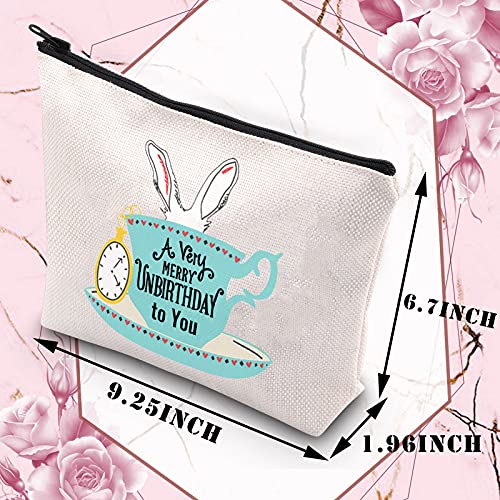 BDPWSS Princess Makeup Bag A Very Merry Unbirthday To You Zipper Pouch For Fairy Tales Wonderland Flowers Gift