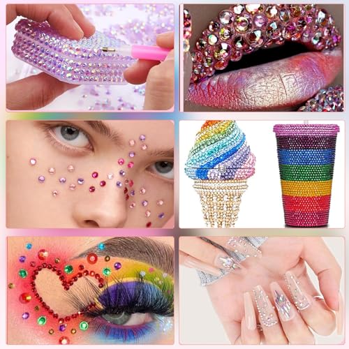 28 Colors 4mm Resin Rhinestones Flatback - 13000Pcs with B7000 Glue