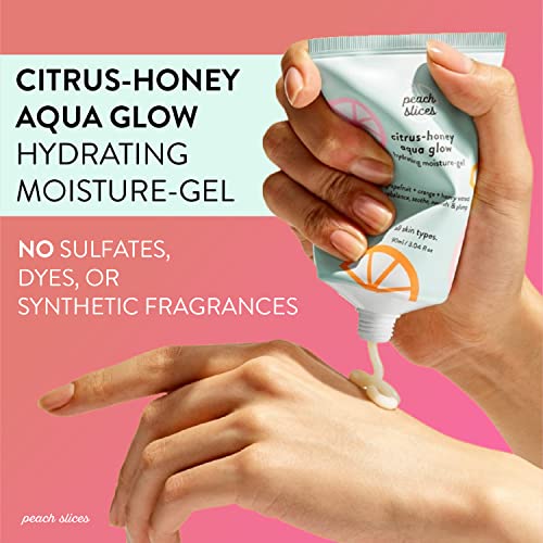 Peach Slices - Citrus-Honey Aqua Glow Moisturizer (3.04 oz) - Hydrating Moisture-Gel - Rebalance, Soothe, & Nourish - Grapefruit, Orange, Honey Extract - Vegan, Cruelty Free, Korean Skin Care & Beauty