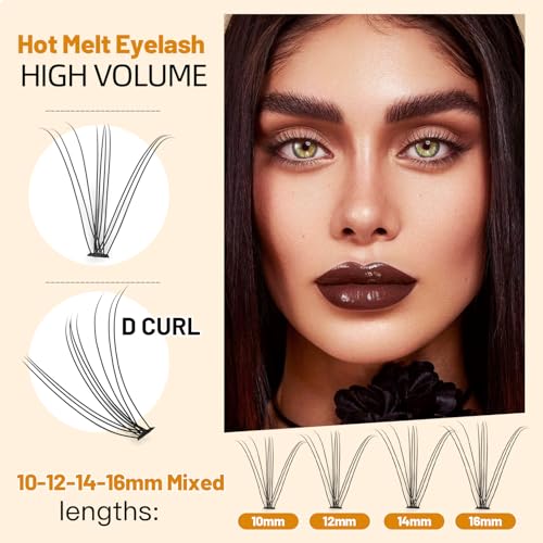 ¡æVayator 10-18mm Mixed Tray Mink Eyelash Extension Natural 3D Russian Volume Faux Eyelashes Individual 20D/30D/40D/50D To Choose 200pcs Clusters Lashes Makeup (10D-14+16mm Mixed)