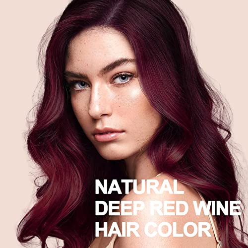 Dark Wine Red Hair Dye Shampoo - 3 in 1 Burgundy