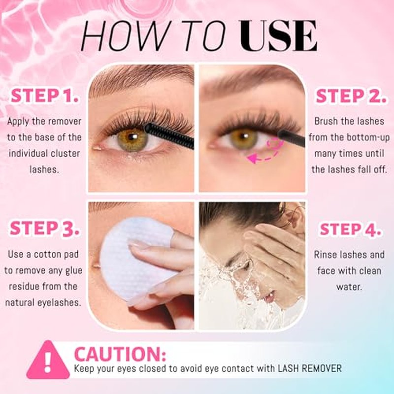 SeekLip Lash Remover for Cluster Lashes - 5ml Non-Irritating Formula