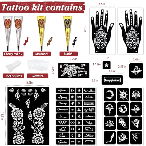 InkForge Temporary Tattoo Kit - Waterproof 4 Pcs in 3 Colors
