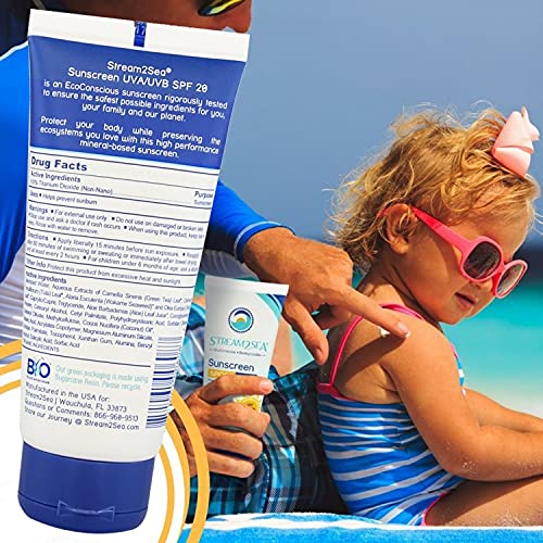 STREAM 2 SEA SPF 20 Mineral Sunscreen Biodegradable and Reef Safe, 1 Fl oz Pack of 3 Travel Size Paraben Free Non Greasy, Moisturizing Mineral Sunscreen For Face, Body Protection Against UVA and UVB