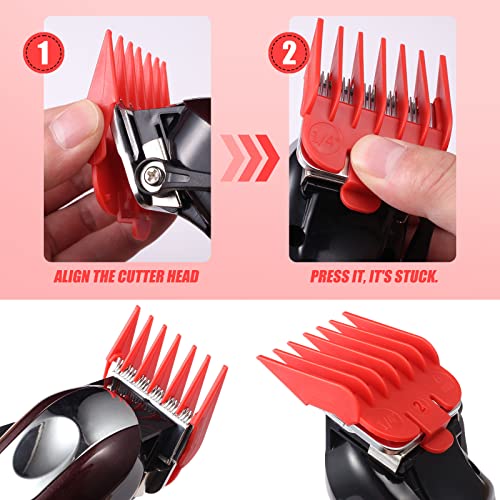 Professional Hair Clipper Guard Set for Wahl & More - 4 Color-Coded Attachments