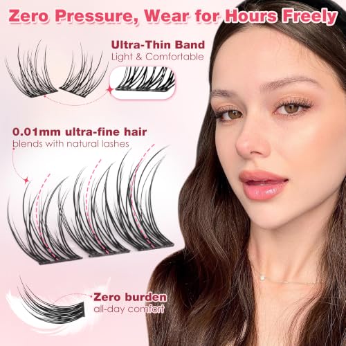 Natural Wispy Lash Clusters 9-11MM DIY Eyelash Extensions 96pcs