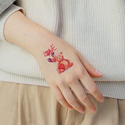 Valentine's Day Temporary Tattoos Set - 6 Styles for Couples