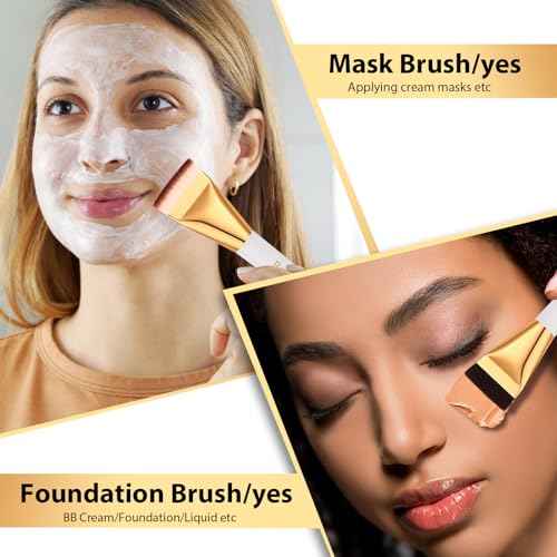 2pcs Flat Foundation Brush for Liquid Makeup,Ultra Thin Liquid Premium Makeup Face for Blending, Cream, Face Flat Makeup Tool