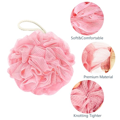Bath Loofah Sponge 4-Pack, 60G Exfoliating Shower Scrubber
