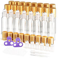 ULG 24-Pack Essential Oil Roller Bottles 10ml, Empty Bottles with Stainless Steel Roller Balls and Waterproof Labels, Clear Roller Balls For Essential Oils