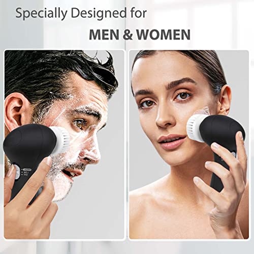 Electric Face Cleansing Brush with 6 Brush Heads