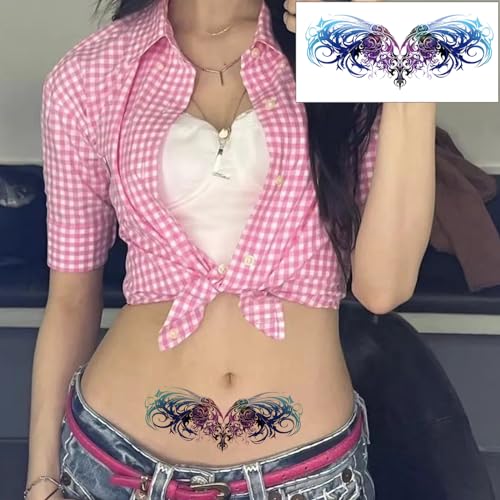 24 Sheets Sexy Belly Temporary Tattoos Waterproof Stickers