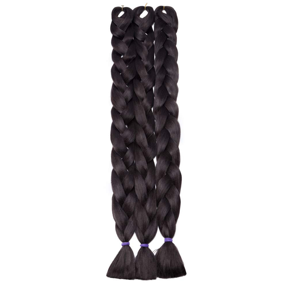 41 Inch Super Long Jumbo Braids Hair Extensions High Temperature Synthetic Hair for Black Women African Box Braiding Hairstyle Senegal Twist 165g/pack Dark Brown