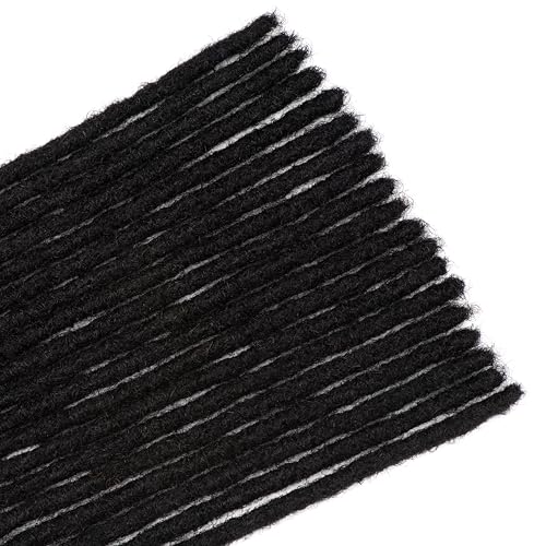 0.2-0.8cm Locs 8-18 I nch 20 Strands 100% Real Human Hair Dreadlock Extensions for Man/Women Permanent Loc Extensions Bundles Can Be Dyed Bleached Curled & Twisted (0.8CM, 1B, 16 INCH)
