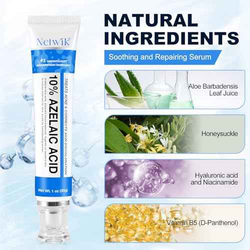 Azelaic Acid 10% Cream for Face - Acne Cream for Rosacea Reducing Relief Pimple Breakouts Blackhead Pigmentation and Redness - Azelaic Acid Gel For Facial and Skin Care