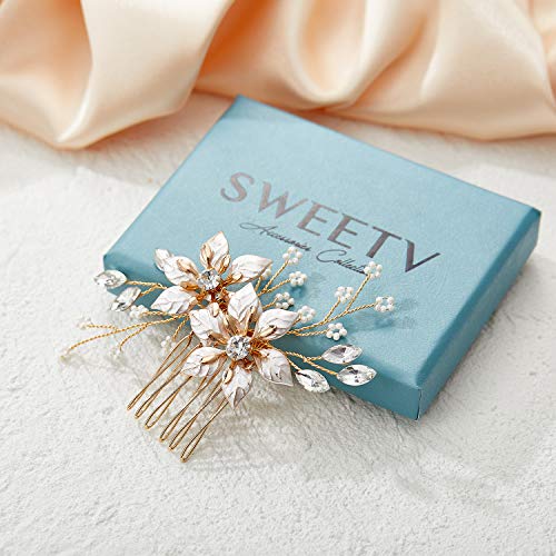 Gold Bridal Hair Comb Handmade Wedding Accessory