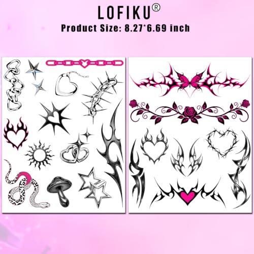 Y2K Waterproof Temporary Tattoos for Women