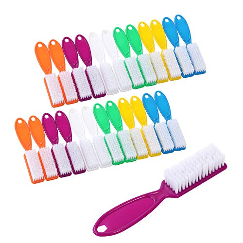 24pcs Nail Brush Set with Long Handle for Nail Cleaning & Care