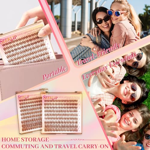 Brown Wispy Lash Clusters 8-16mm - Soft Individual Eyelashes
