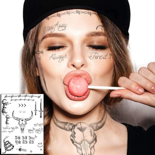 6 Sheet Halloween Temporary Tattoo Stickers - Waterproof Face Art