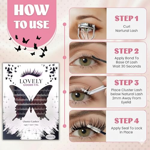 Feather Me Cluster Lashes D Curl 10-18mm Mixed Length