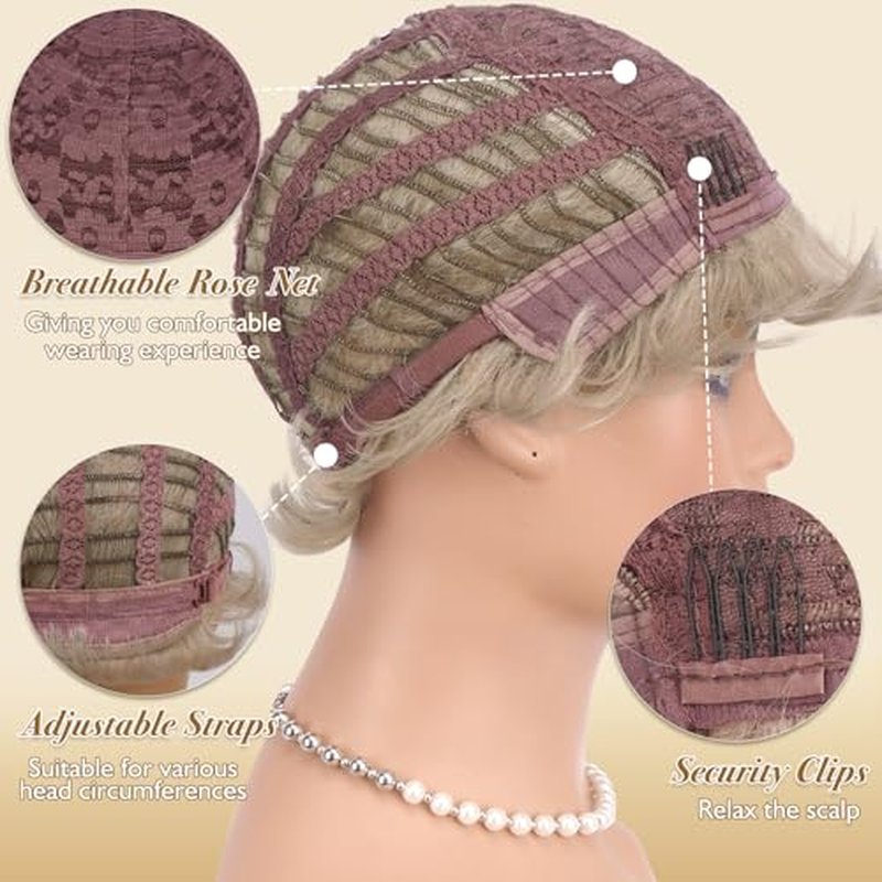 Haloo Blonde Pixie Wig - Short Layered Synthetic Hair