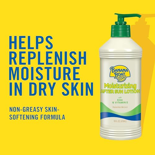 Banana Boat Moisturizing After Sun Lotion with Aloe and Vitamin E, 16Fl Oz, After Sun Lotion, Sunburn Relief, 16Fl Oz (Pack of 2)