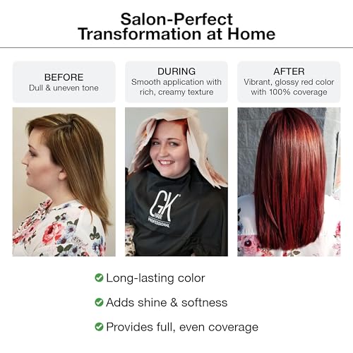 Global Keratin GK HAIR Professional Hair Color Cream Tube 3.4 Fl Oz Nourishing & Cleansing Colors for Styling High Performance Long Lasting Permanent Natural Toner Dye, Naturals - 7 Blonde