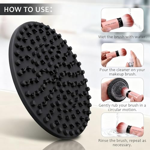 Norate Makeup Brush Cleaner Kit 2Pcs with Cleaning Mat & Solution