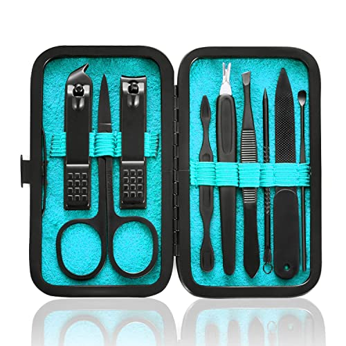 9-Piece Stainless Steel Manicure Set with Portable Case