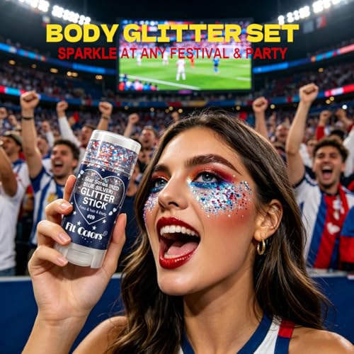SAM SUGAR Patriotic Glitter Set - Face, Body & Nail Strips