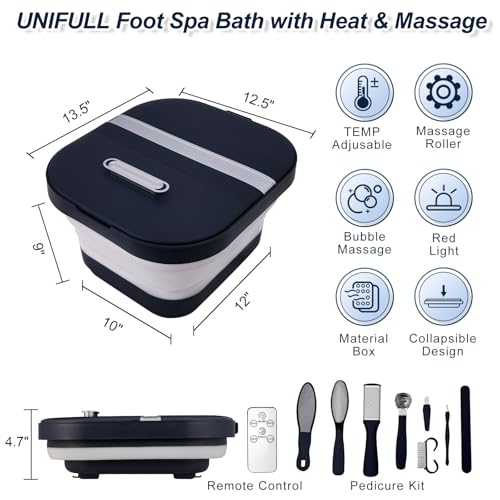 Collapsible Foot Spa with Heat, Massage Rollers & Bubble Function