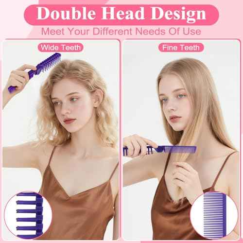 Foldable Hair Combs In Bulk, Individually Wrapped Multicolour Folding Comb, Women Men Pocket Size Double Headed Mini Hair Brush Styling Tool for Travel Hotel Homeless Shelter Charity Church(200 Pack)