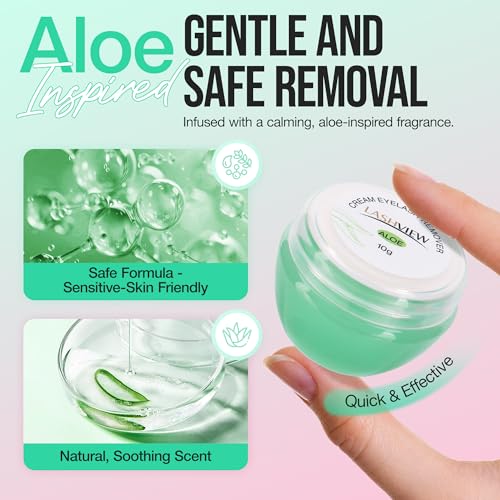 LASHVIEW Eyelash Extension Remover Cream Kit with Eye Patches