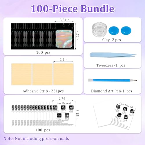 Press On Nail Storage Set: 100 Bags, Cards & Accessories