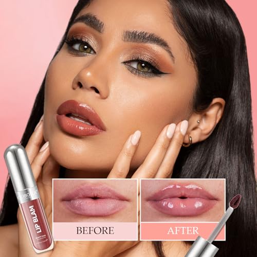 3-in-1 Lip Gloss - Tinted Lip Balm & Lip Oil, Moisturizing Hydration with Glassy Shine, Non-Sticky, Weightless Feel (0.12 fl.oz)