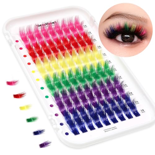 Colored Lash Clusters - Faux Mink Eyelashes with Flexible Band