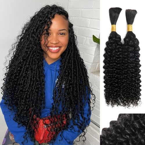 100% Human Braiding Hair for Boho Braids - Curly Bulk 100g