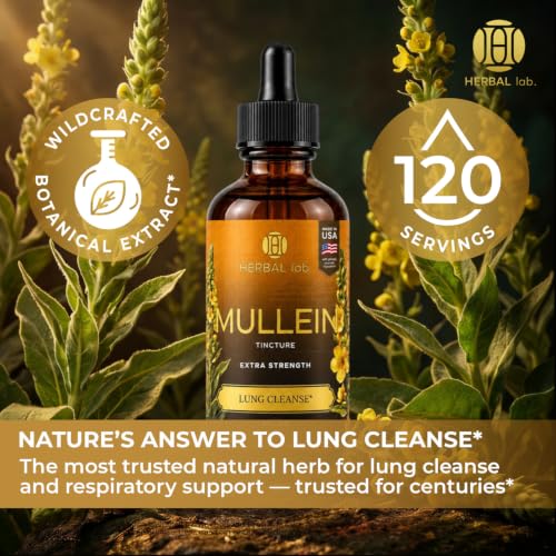 Mullein Leaf Extract Drops - Lung Support Tincture 4 Fl Oz