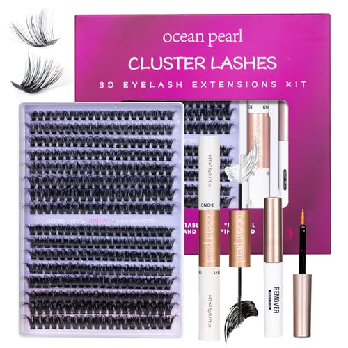 Ocean Pearl 320pc Lash Clusters Kit 60D+80D with Adhesive & Tools