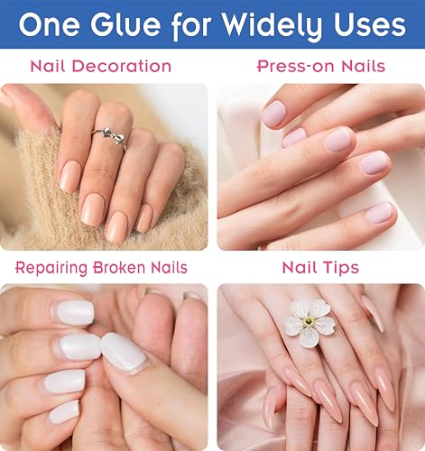 Super Strong Nail Glue for Tips & Acrylic Nails - Waterproof & Fast Drying