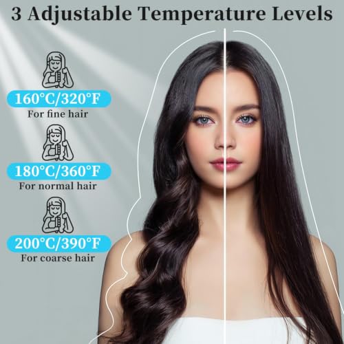 Cordless Straight Hair Brush with LED Display & 3 Heat Settings