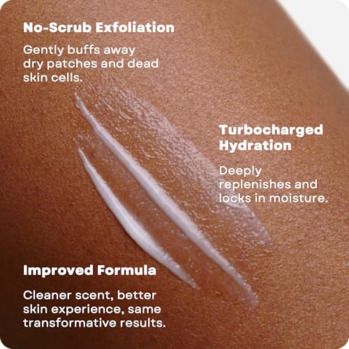 AmLactin Daily Nourish Therapeutic Body Lotion for Dry Skin - No-Scrub Exfoliator and Moisturizer 12% Lactic Acid Lotion, 14.1 oz (Packaging May Vary)