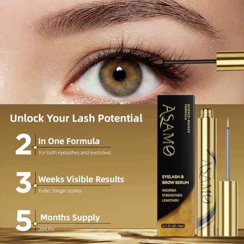 Eyelash & Eyebrow Growth Serum ? 15 Plant Extracts for Longer, Denser & Fuller Lashes & Brows, Boosts Natural Hair Development,eyelash serum,Hypoallergenic Oil-Free,lash growth serum (Golden Yellow)